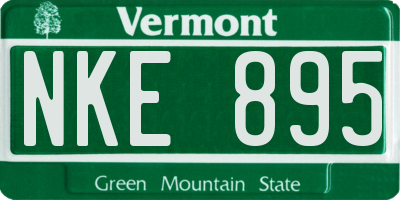 VT license plate NKE895