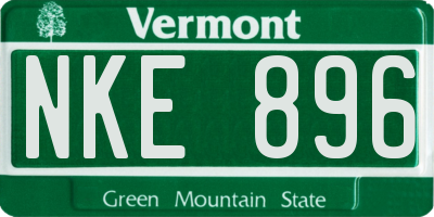VT license plate NKE896