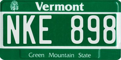VT license plate NKE898