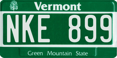 VT license plate NKE899