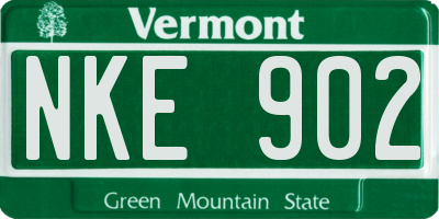 VT license plate NKE902