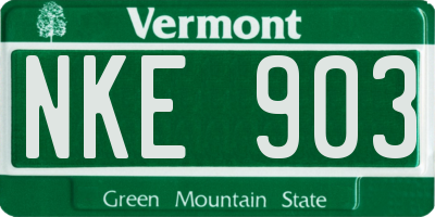 VT license plate NKE903