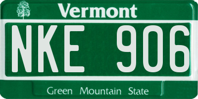 VT license plate NKE906