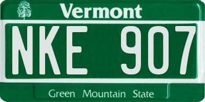 VT license plate NKE907