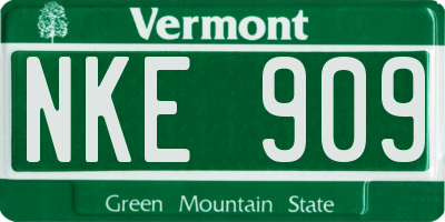 VT license plate NKE909