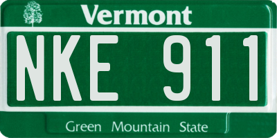 VT license plate NKE911