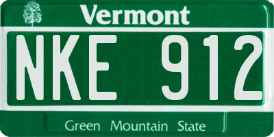 VT license plate NKE912