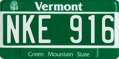 VT license plate NKE916