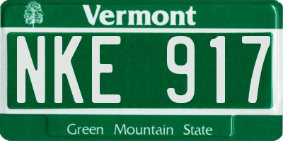 VT license plate NKE917