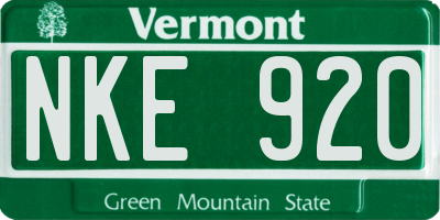 VT license plate NKE920