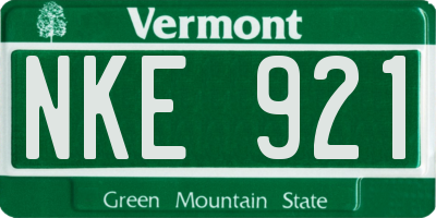 VT license plate NKE921