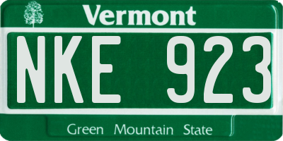 VT license plate NKE923