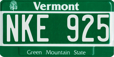 VT license plate NKE925