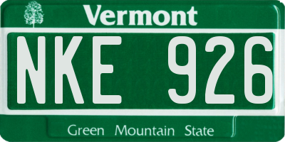 VT license plate NKE926