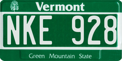 VT license plate NKE928