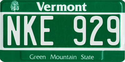 VT license plate NKE929