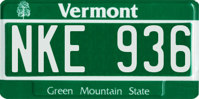 VT license plate NKE936
