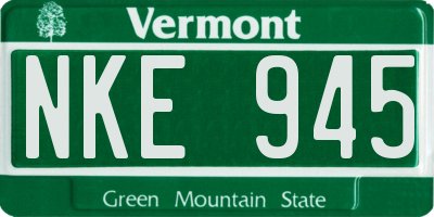 VT license plate NKE945