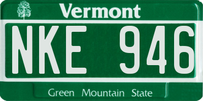 VT license plate NKE946