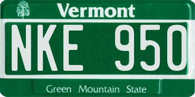 VT license plate NKE950