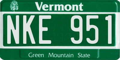 VT license plate NKE951
