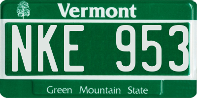 VT license plate NKE953