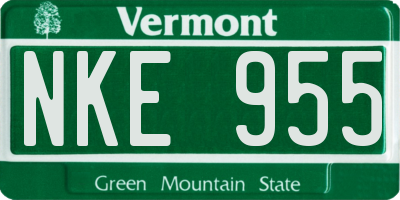 VT license plate NKE955