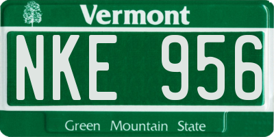 VT license plate NKE956