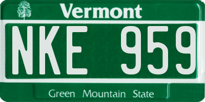 VT license plate NKE959