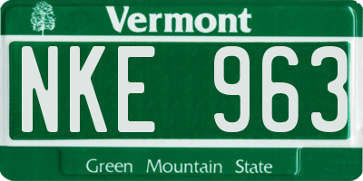 VT license plate NKE963