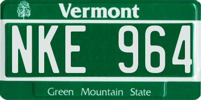 VT license plate NKE964