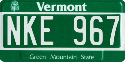 VT license plate NKE967