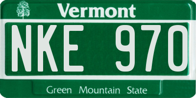 VT license plate NKE970