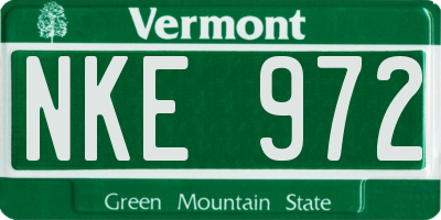 VT license plate NKE972