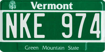 VT license plate NKE974