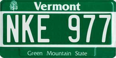 VT license plate NKE977