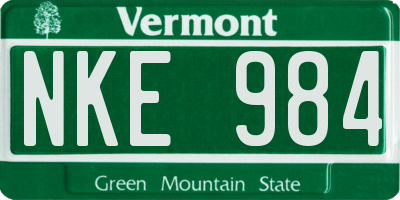 VT license plate NKE984
