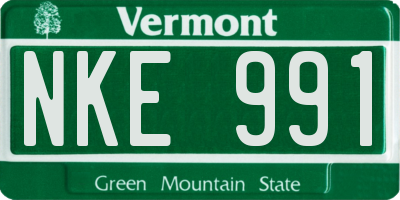 VT license plate NKE991