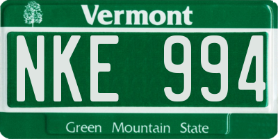 VT license plate NKE994
