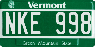 VT license plate NKE998