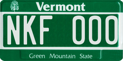 VT license plate NKF000