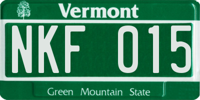 VT license plate NKF015