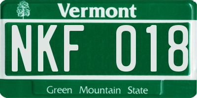 VT license plate NKF018