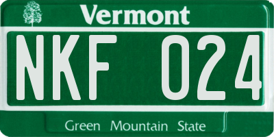 VT license plate NKF024