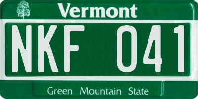 VT license plate NKF041