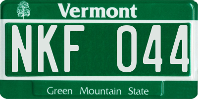 VT license plate NKF044