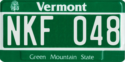 VT license plate NKF048