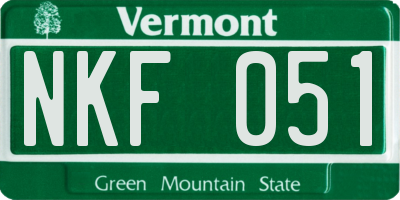 VT license plate NKF051