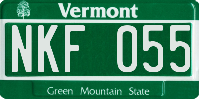 VT license plate NKF055