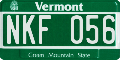 VT license plate NKF056